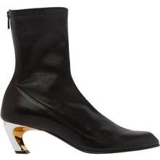 Alexander McQueen Boots Alexander McQueen Armadillo Leather Boots - Black