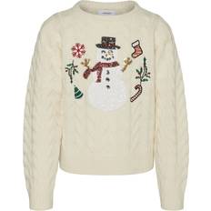 Grøn - Piger Striktrøjer Vero Moda VMSnowman Pullover Kit - Grøn/Rød/Hvid