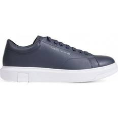 Armani Exchange Blue Leather Sneakers