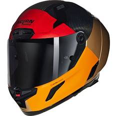 Beige Motorcycle Helmets Nolan X-804 RS Ultra Carbon Blocco Helmet - Black/Beige/Orange/Red