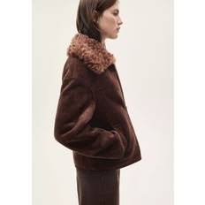 Mango Outerwear Mango Suede-Effect Shearling Collar Jacket - Brown