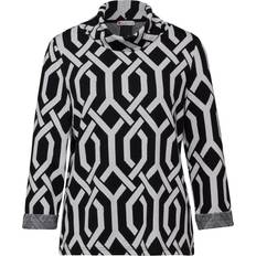 Street One Collar Jacquard Skjorta - Svart