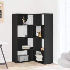 Furniture Latitude Run Corner Bookcase 4-Tier Black 85 x 85 x 140 cm Book Shelf