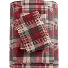 Textiles Woolrich Full Cotton Flannel Set Plaid Bed Sheet Red (243.84x)