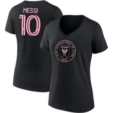 Women T-shirts Fanatics Women's Lionel Messi Black Inter Miami Cf Authentic Stack Name Number V-Neck T-Shirt Black