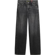 Superdry Jeans Superdry Mid Rise Wide Leg Jeans - Black/Wolcott Black Stone