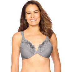 Silver - Women Bras Glamorise Plus Size Cotton Wonderwire - Silver