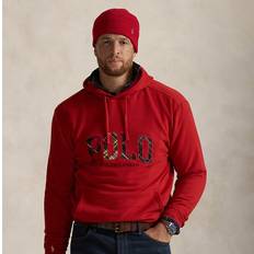 Long - Men Tops The RL Fleece Plaid-Logo Hoodie - Madison Red