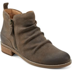 Ankle Boots Earth Nadya Round Toe Booties - Brown Suede