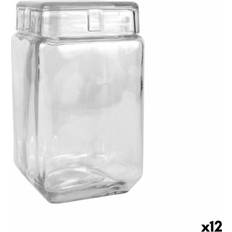 Fyrkantig glasburk La Mediterránea Fyrkantig Glasburk 1.6 L 11 x 11 x 18.5 cm Köksbehållare 12st