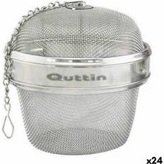 Silver Tea Strainers Quttin Stainless Steel Filter 8.5 x 9 cm Set of 24 Tea Strainer