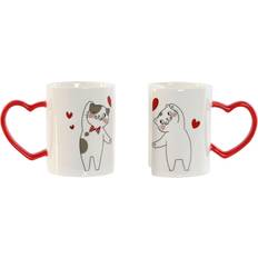 Home ESPRIT 2 Piece Love Cat Set Mug