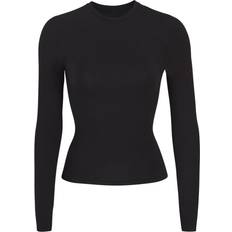 SKIMS Cotton Jersey Long Sleeve T-Shirt - Soot