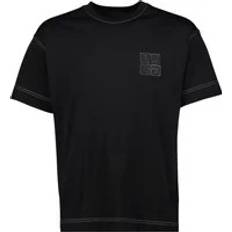 Bomuld T-shirt med Logo Patch - Sort