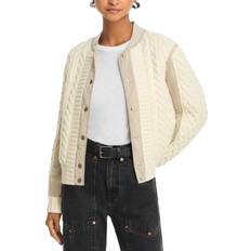 Bomber Jackets - Natural Rag & Bone Manston Mixed-Media Bomber Jacket Natural