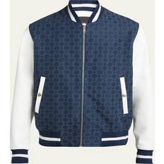 Denim Outerwear Givenchy Monogram Varsity Jacket - Navy/White