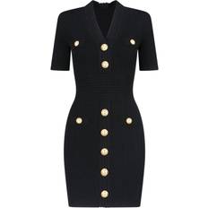 Balmain Kjole Med Skulderpuder - Sort
