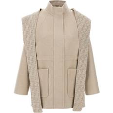 Viscose Coats Fendi Wool Parka - Giacche Beige/Donna