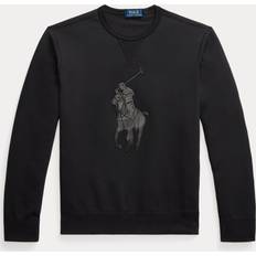 Leather - Men Tops Leather-Pony Double-Knit Sweatshirt - Polo Black