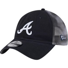 New Era Men's Navy Atlanta Braves Team Slick Trucker 9TWENTY Adjustable Hat