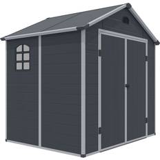 8x6 plastic shed Rowlinson Airevale Plastic Apex Shed Dark Grey 8x6 (Building Area )