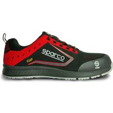 Red Work Shoes Sparco Lightweight Safety Shoes - Albert Black/Red