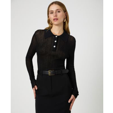 Blouses French Connection Knit Polo Top - Black