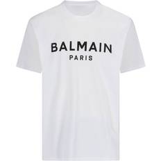 Balmain T-shirts Balmain Logo Print Crewneck T-shirt - Hvid