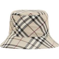 Burberry Hovedbeklædning Burberry Tjek Bucket Hat med Lærfór - Flerfarvet