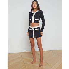 L'agence Coco Colorblock Chic Mini Skirt - Black