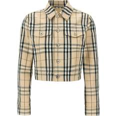 Multicolore - Veste en jean Vestes Burberry Check Denim Jacket - Beige