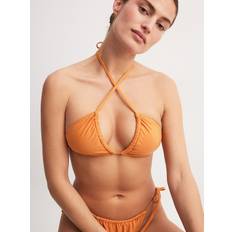 NA-KD Swimwear Reverse Triangle Bikini Top - Orange