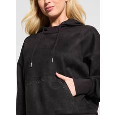 Guess Women Clothing Guess Hooded Scuba Sweatshirt - Black