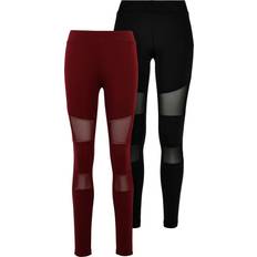 Jersey Panty's Urban Classics Tech Mesh Leggings - Rubinrot/Schwarz