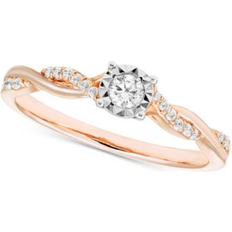 Macy's Rings Macy's Diamond Twist Promise Ring (1/6 ct. t.w. in 10k Rose & White Gold Two-Tone Gold