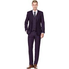 Purple Suits Braveman Men's Signature 3-Piece Slim Fit Suit - Purple