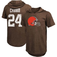 Majestic Men's Nick Chubb Brown Cleveland Browns Player Name Number Tri-Blend Hoodie T-shirt Brown (Medium)