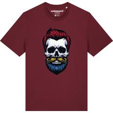 6XL - Unisex Hemden Watapparel Hipster Skull T-Shirt - Burgundy