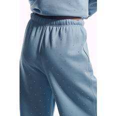 5XL - Women Pants Good American Crystal Wide Leg Sweatpants - Blue