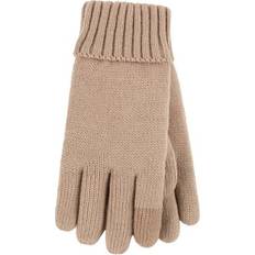 Beige Gloves & Mittens Heat Holders Cathy Flat Knit Gloves - Beige