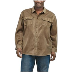 Boulder Creek Big And Tall Long Sleeve Denim Shirt - Dark Khaki