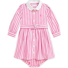 Pink Children's Clothing Poplin Striped Shirtdress - Pink