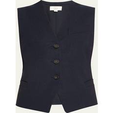 XXXS Vests Vince Linen-Blend Vest - Blue