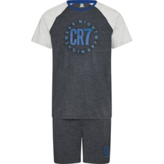 CR7 Sleepwear CR7 Cotton Loungewear Top and Short Set - Gray/Blue