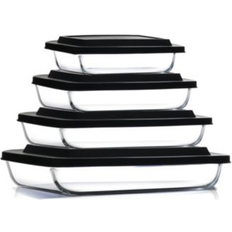 Clara Clark 8-Piece Deep Glass Casserole Dishes for Oven Food Container