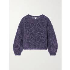 Clothing Loewe Anagram Mohair Wool Sweater - Black/Purple