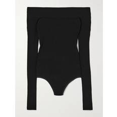 Bodys Alaïa Schulterfreier Body Aus Rippstrick - Schwarz