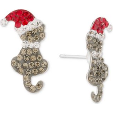 Macy's Silver Plated Earrings Macy's Crystal Santa Hat Cat Stud Earrings, Exclusively at Silver