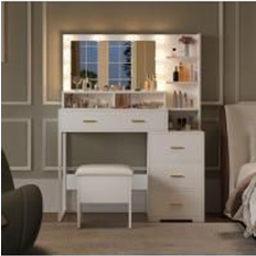 Gaomon Vanity Desk with Mirror and Lights Dressing Table