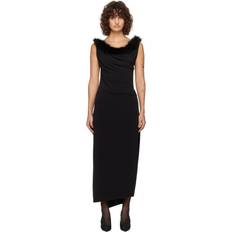 Color sólido - Vestido largo Vestidos Coperni Black Boa Jersey Midi Dress - Black